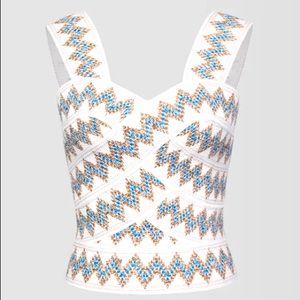 Embroidery Pattern Zip Back Cami Top